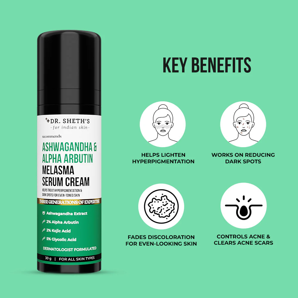 Ashwagandha & Alpha Arbutin Melasma Serum Cream - 30g - Image 3