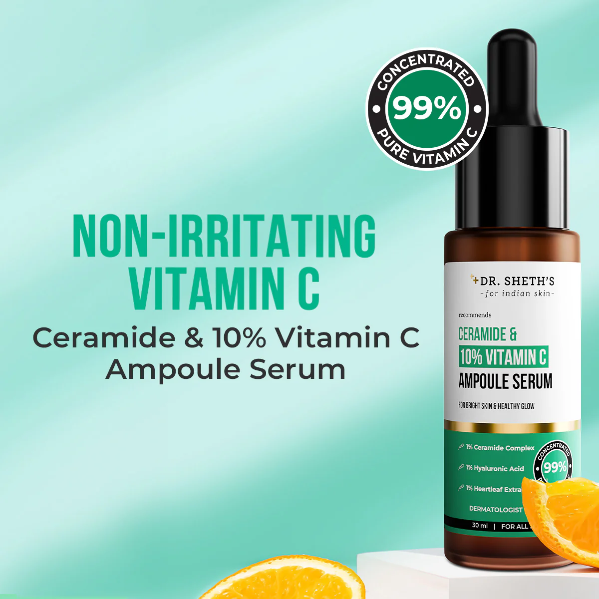 Non-Irritating Ceramide & 10% Vitamin C Ampoule Serum - 30ml - Image 9