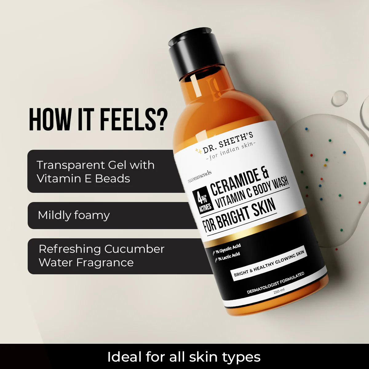 Ceramide & Vitamin C Body Wash - 250ml - Image 8