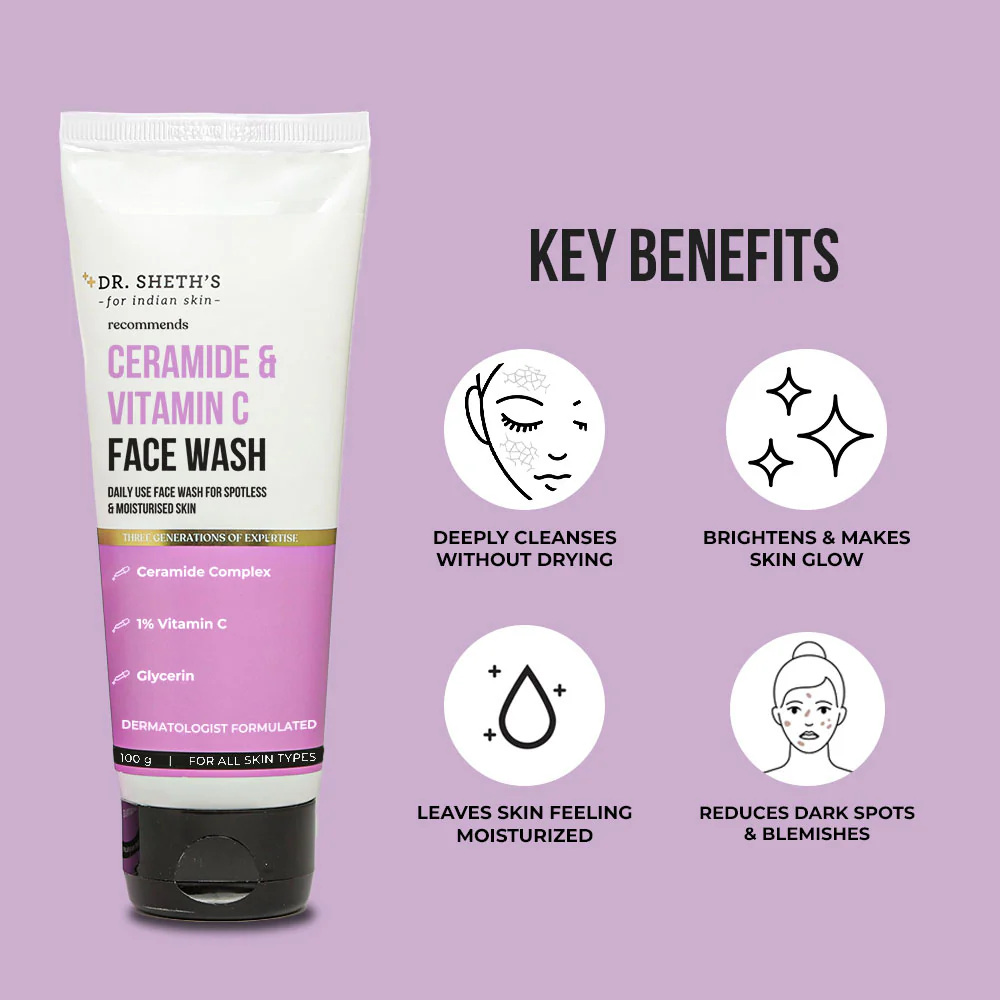 Ceramide & Vitamin C Face Wash - 100g - Image 3