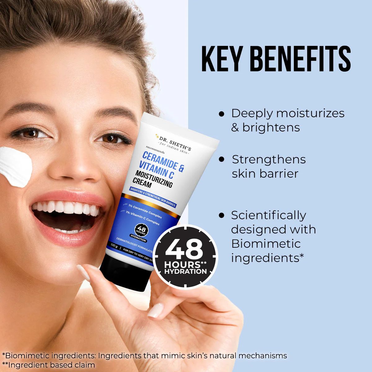 Ceramide & Vitamin C Moisturizing Cream - 100g - Image 3