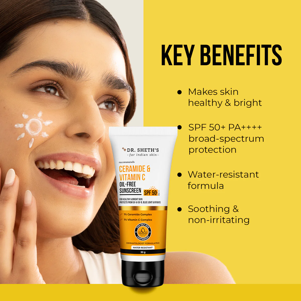 Ceramide & Vitamin C Oil Free Sunscreen - 30g (Pack of 2) - Image 3