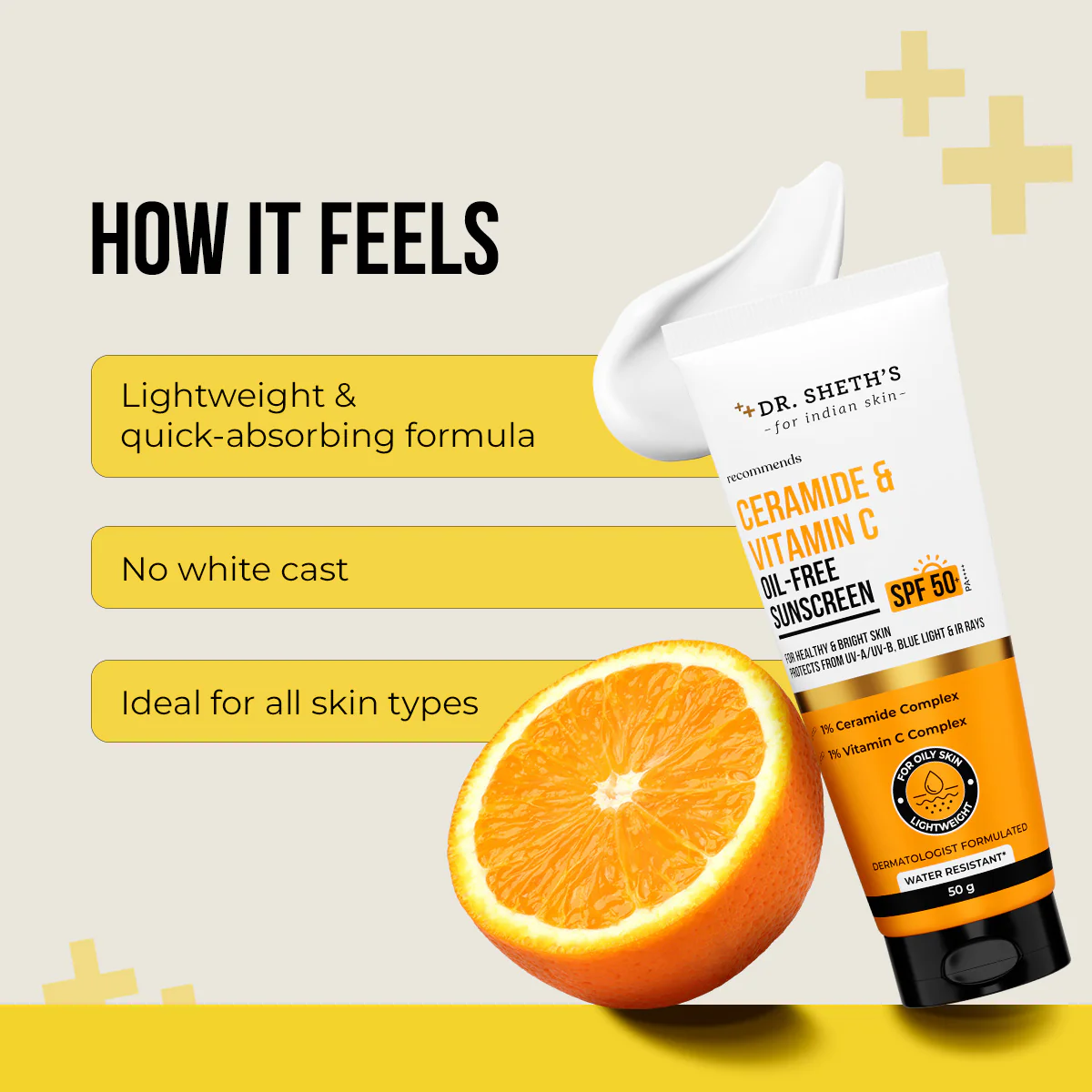 Ceramide & Vitamin C Oil Free Sunscreen - 50 gm In-Vivo Tested SPF 50+ PA ++++ - Image 5