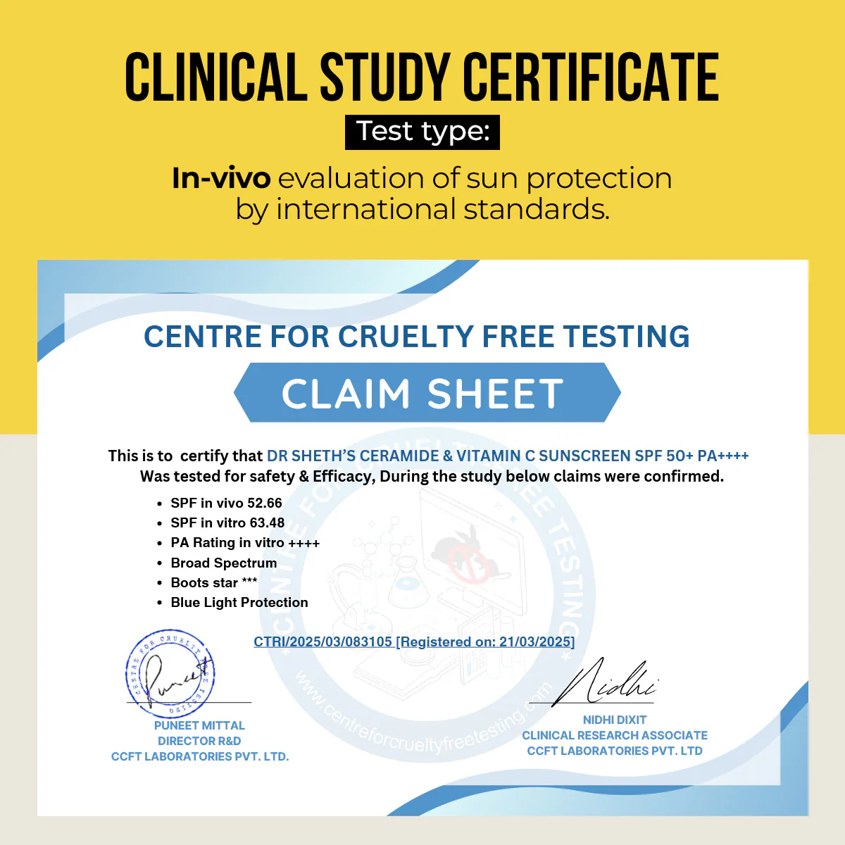 Ceramide & Vitamin C Sunscreen - 80 gm In-Vivo Tested SPF 50+ PA ++++ - Image 5