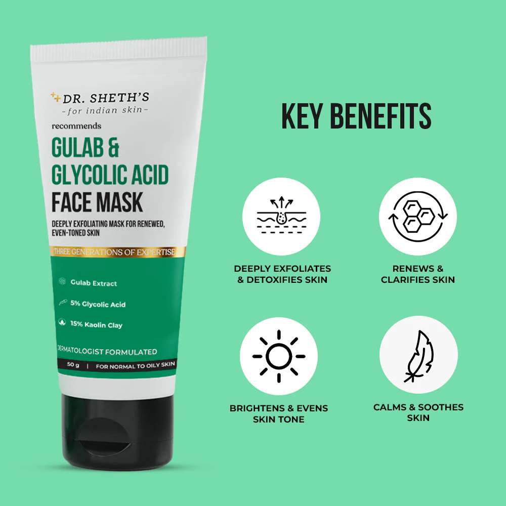Gulab & Glycolic Acid Face Mask - 50g - Image 5