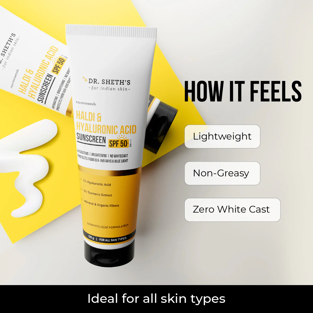 Haldi & Hyaluronic Acid Sunscreen - 125g - Image 3