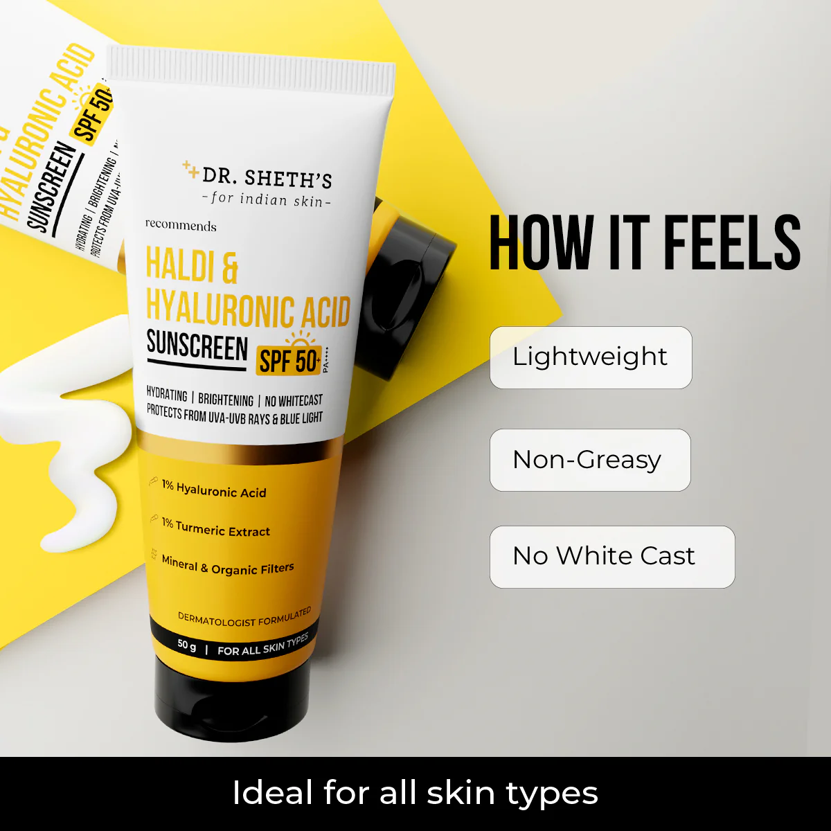 Haldi & Hyaluronic Acid Sunscreen - 50gm - Image 3