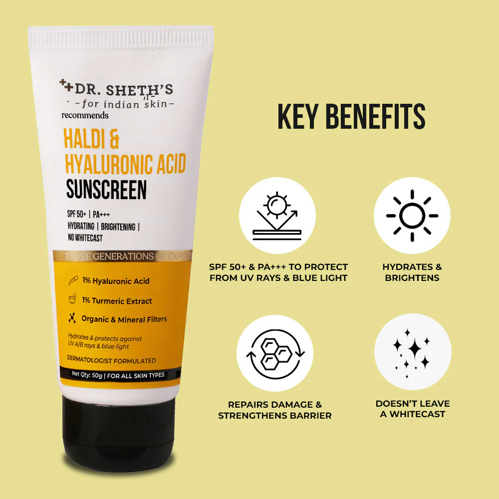 Haldi & Hyaluronic Acid Sunscreen - 50g (Pack of 2) - Image 3