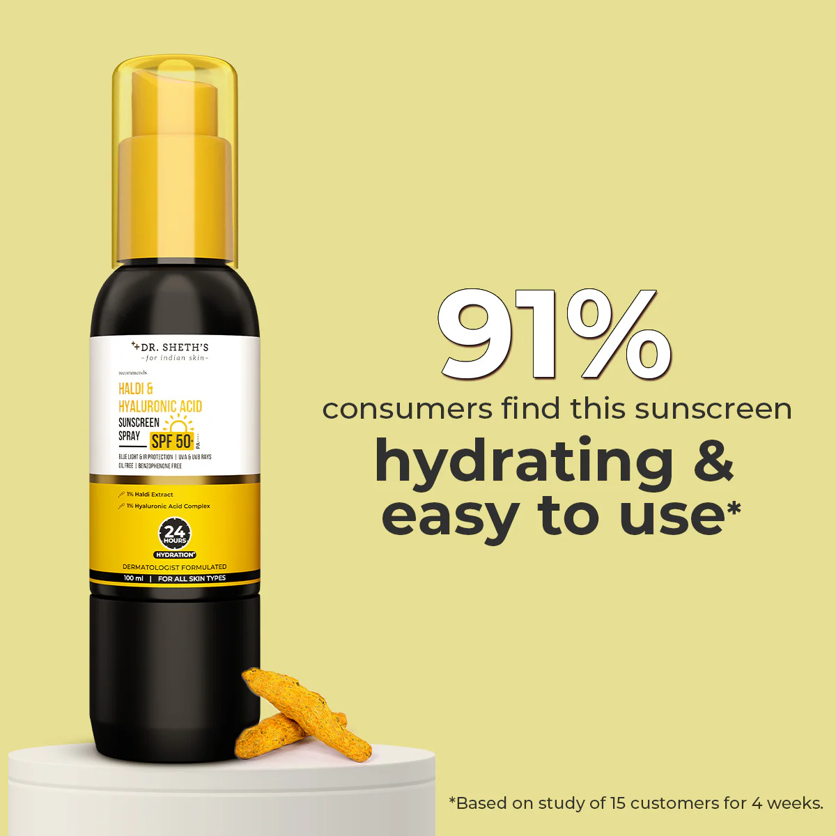 Haldi & Hyaluronic Acid Sunscreen Spray - 100ml - Image 8