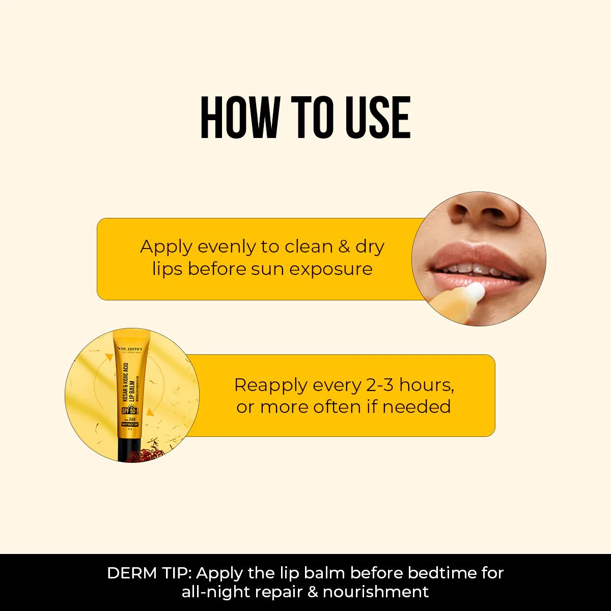 Kesar & Kojic Acid Lip Balm - 10g - Image 6