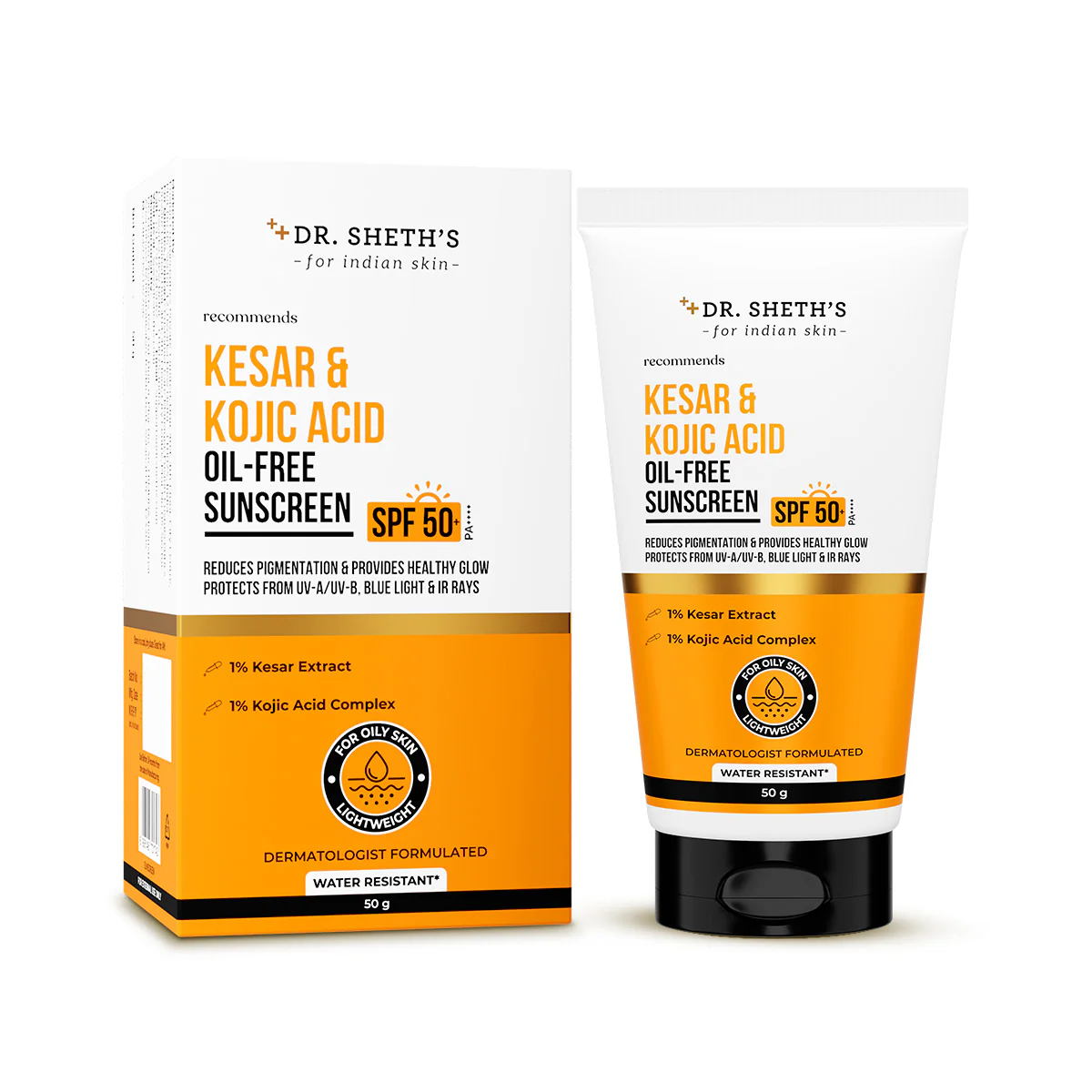 Kesar & Kojic Acid Oil Free Sunscreen - 50g In-Vivo Tested SPF 50+ PA ++++ - Image 13