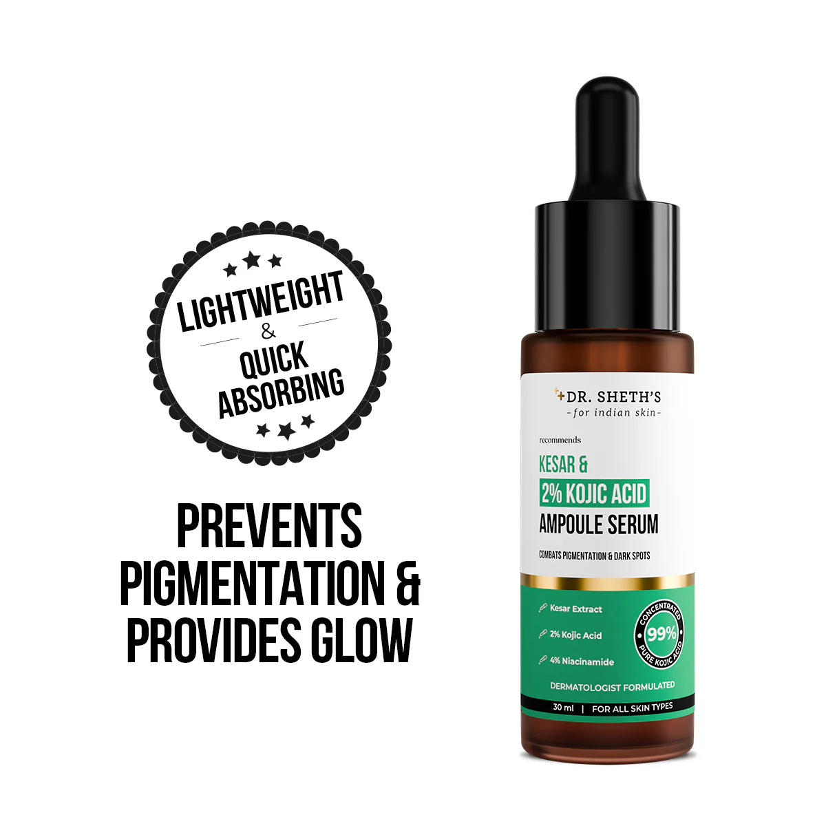 Kesar & 2% Kojic Acid Ampoule Serum - 30ml - Image 2