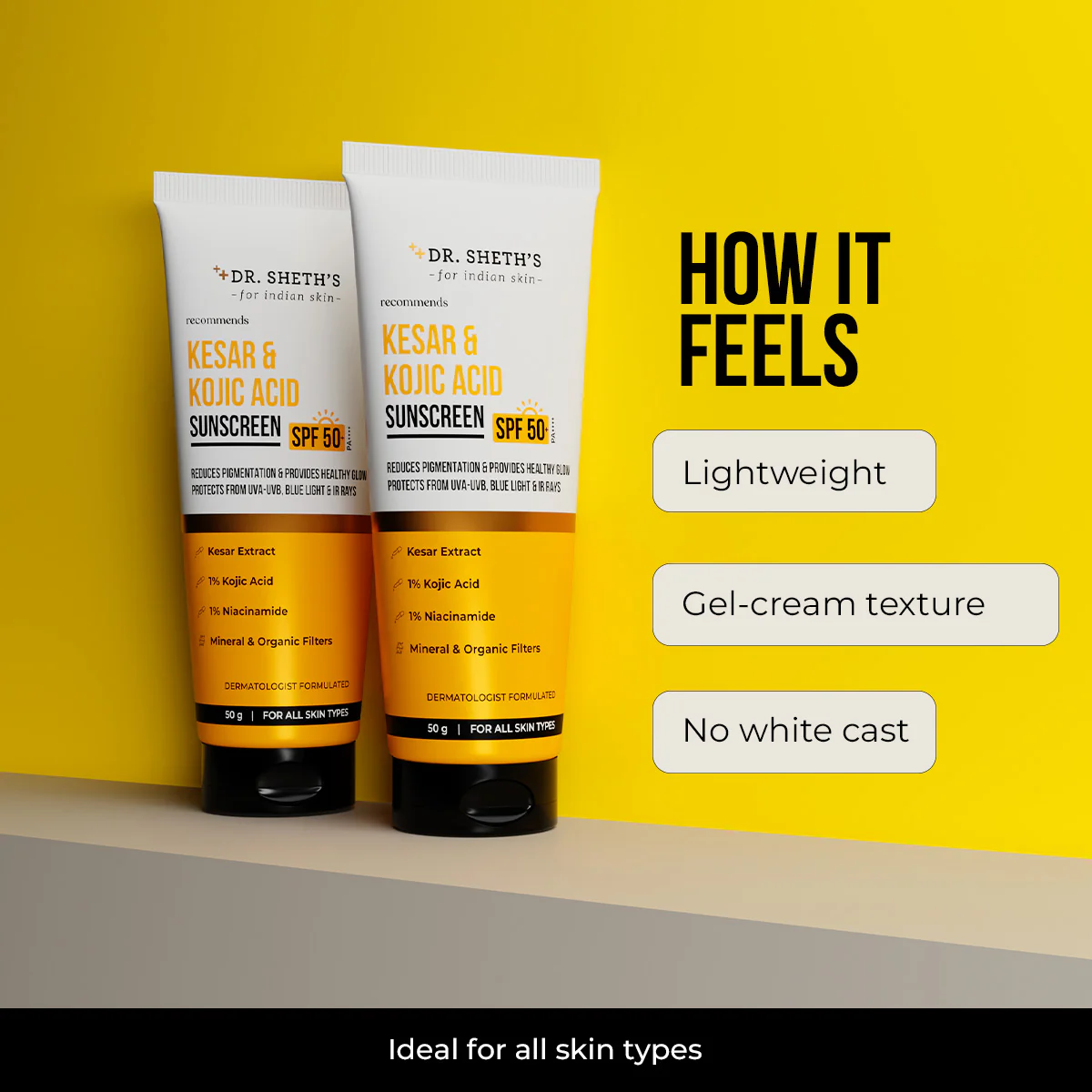 Kesar & Kojic Acid Sunscreen - 50 gm In-Vivo Tested SPF 50+ PA ++++ - Image 3