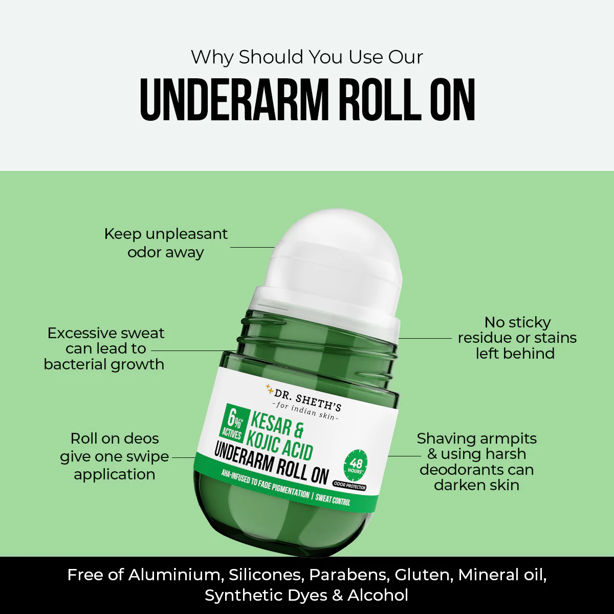 Kesar & Kojic Acid Underarm Roll On - 50ml - Image 3