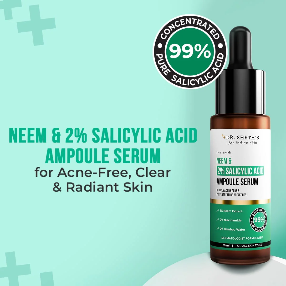 Neem & 2% Salicylic Acid Ampoule Serum - 30ml - Image 2