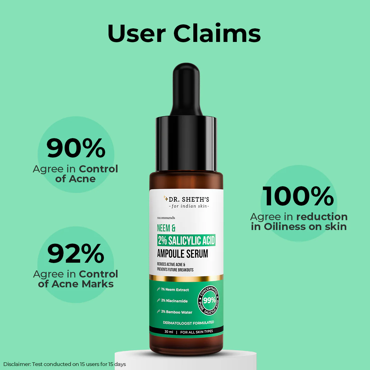 Neem & 2% Salicylic Acid Ampoule Serum - 30ml - Image 6