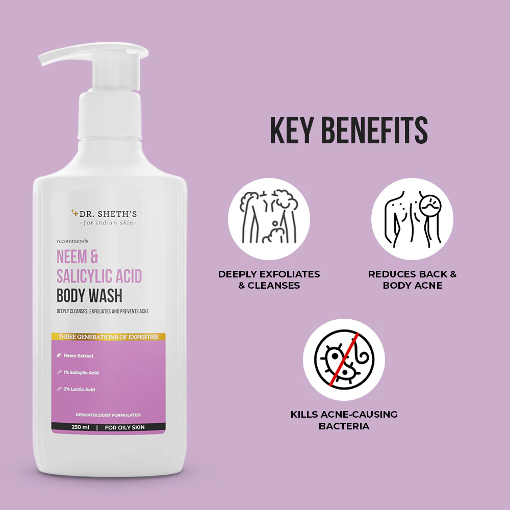 Neem & Salicylic Acid Body Wash - 250ml - Image 4